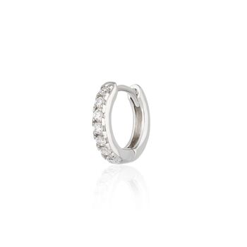 Clear Stone Single Cartilage Hoop Earring, 7mm, 3 of 6