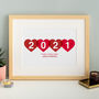 Special Date Personalised Hearts Print, thumbnail 3 of 7