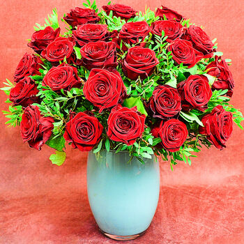Two Dozen Red Roses Fresh Flower Bouquet Romantic Gift, 2 of 7
