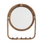 Rattan Framed Mirror With Hooks, thumbnail 3 of 3