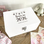 Personalised Born In 2026 Garland Engraved White New Baby Keepsake Box Three Sizes 22cm | 27cm | 30cm, thumbnail 1 of 7