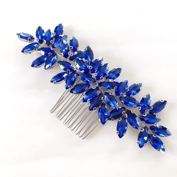 Enya Royal Blue Crystal Hair Comb, 2 of 6