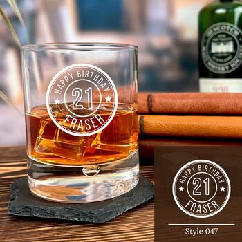 Personalised Monogram Birthday Scotch Whisky Glass, 11 of 12