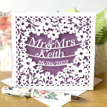 Personalised Wedding Or Anniversary Papercut Card, 2 of 5