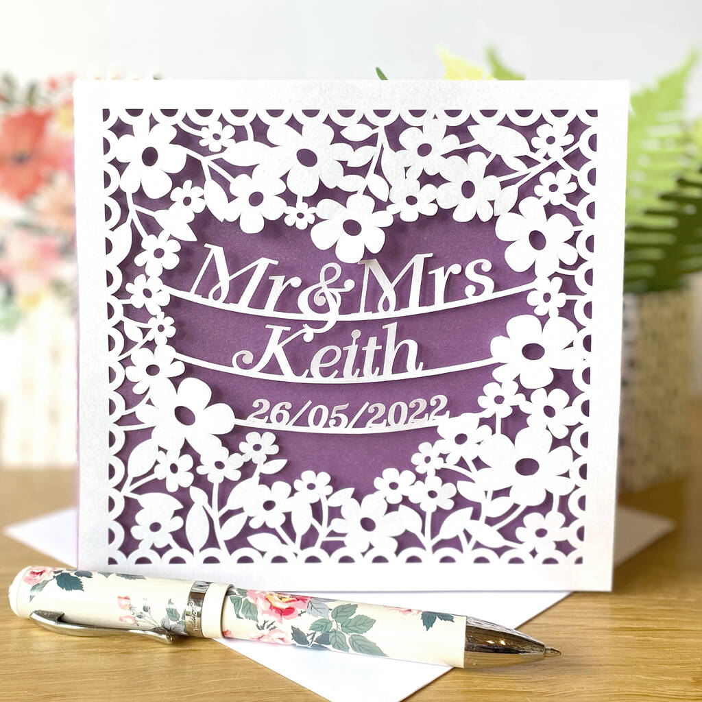 Personalised Wedding Or Anniversary Papercut Card, 1 of 5