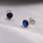 Sterling Silver Dark Blue Crystal Stud Earrings, thumbnail 5 of 10