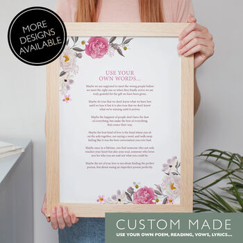 Personalised 'Use Your Own Words' Floral Print, 12 of 12