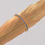 Sterling Silver Sapphire Blue Cz Skinny Crystal Band Ring, thumbnail 7 of 12