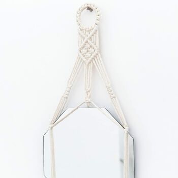 Macrame Wall Hanging Mirror Geometric Home Décor, 2 of 3