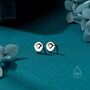 Sterling Silver Minimal Fluffy Black Face Sheep Stud Earrings, thumbnail 3 of 12