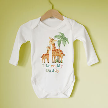I Love My Daddy Giraffe Baby Vest, 5 of 5