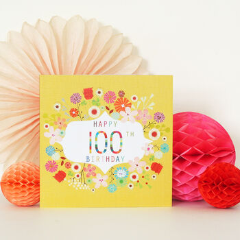 Floral 100th Birthday Card, 2 of 9