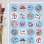 Pirate Stickers, Children's 24 Sticker Sheet With Pirate Ship Design, thumbnail 1 of 2
