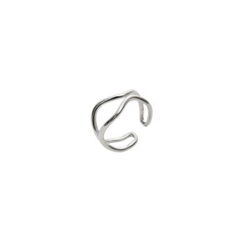 Wavy Lines Sterling Silver Wave Ring, 4 of 6