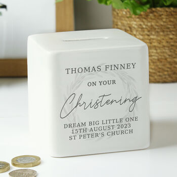 Personalised Christening Money Box, 2 of 6