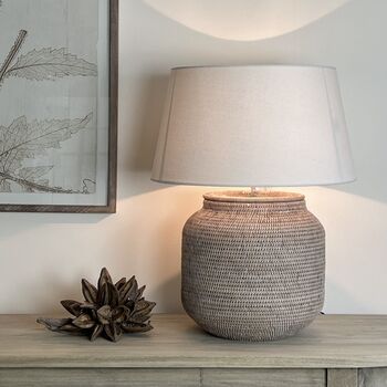 Ashcliffe Rattan Table Lamp Natural White Wash, 4 of 5
