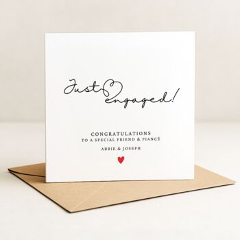 Personalised Just Engaged Card For Friend And Fiancé, 2 of 6