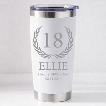 Personalised Birthday Crest Travel Cup – Double Wall Insulated, 3 of 12