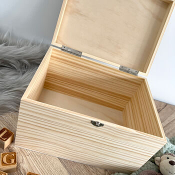 Personalised My First Keepsakes Engraved New Baby Keepsake Box Five Sizes 16cm | 20cm | 26cm | 30cm | 36cm, 6 of 8