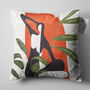 Abstract Woman Themed With Green Leaves Cushion Cover, thumbnail 5 of 7
