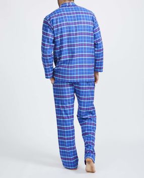 Men's Pyjamas Ultra Violet Tartan Flannel, 2 of 5