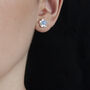 Silver Birthstone Blossom Stud Earrings, thumbnail 4 of 10