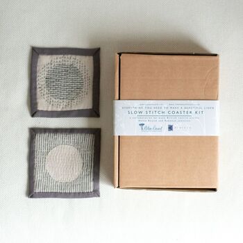 Slow Stitched Coasters Kit In Linen, 3 of 5