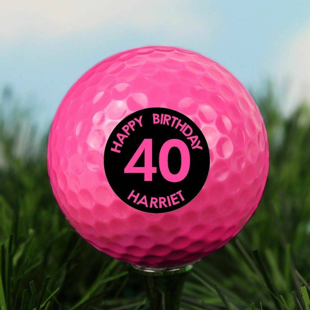 Pink Big Birthday Golf Ball, 1 of 3