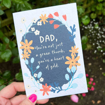 Heart Of Gold Wildflower Seed Father's Day Card, 5 of 5