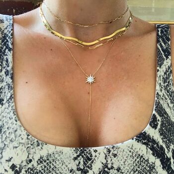 Supernova Lariat Necklace, Gold, 9 of 9