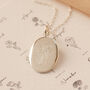 Dual Birthflower Engraved Oval Pendant, thumbnail 2 of 10