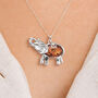 Sterling Silver Baltic Amber Elephant Necklace, thumbnail 1 of 11