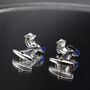 Blue Vespa Cufflinks Italian Scooter Design Gift For Him, thumbnail 5 of 6