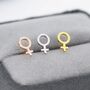 Sterling Silver Female Symbol Stud Earrings, thumbnail 1 of 11