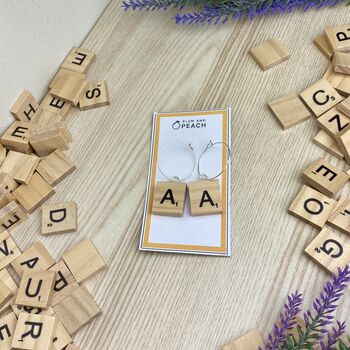 Scrabble Initial Letter Personalised Earrings, 3 of 7