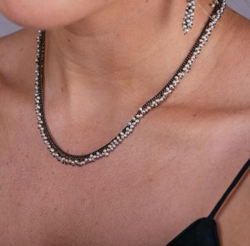 Pearl And Silver Row Necklace, 3 of 5