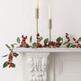 Berry And Holly Christmas Foliage Garland Decoration, thumbnail 1 of 2