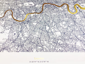 Metallic Gold London Thames Map, 3 of 6