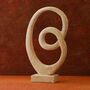 Hand Carved Travertine Elliptical Loop Sculpture, thumbnail 1 of 2