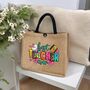 Printed Best Teacher Ever Canvas Tote Bag Teachers Gift, thumbnail 2 of 6