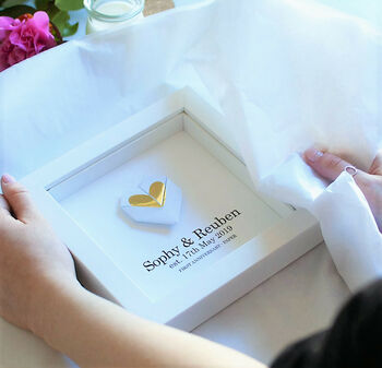 Personalised 1st Anniversary Gift Handmade Paper Heart, 3 of 10