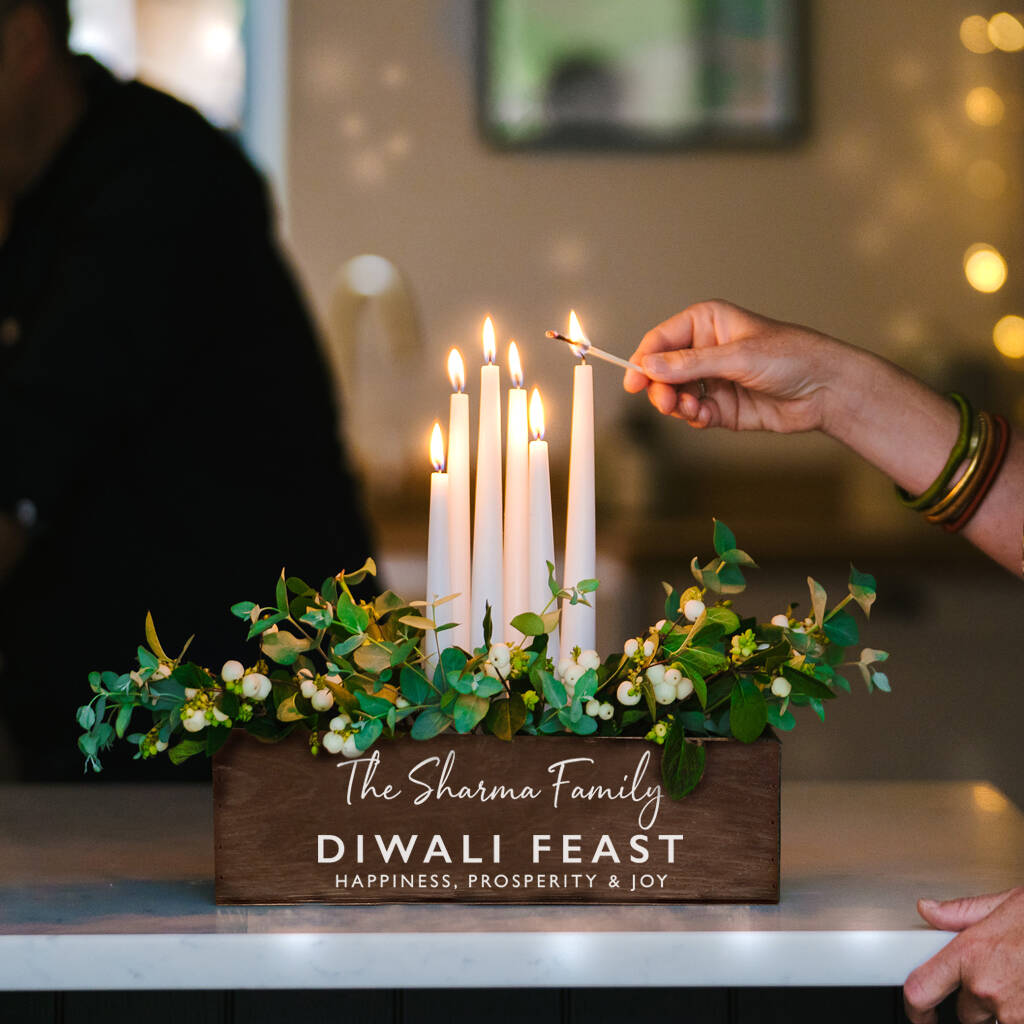 Personalised Diwali Centrepiece Wooden Box