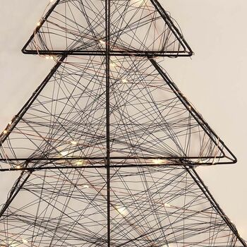 Black Christmas Tree With Copper Wire And LED Lights, 3 of 3