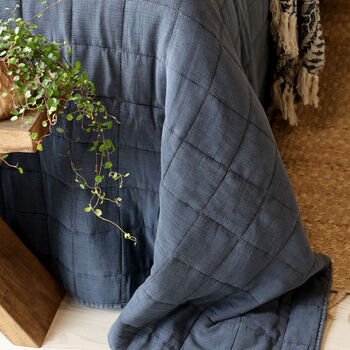 Midnight Blue Soft Quilted Throw, 2 of 2