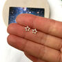 Sterling Silver Mini Hollow Star Earrings, thumbnail 3 of 9