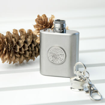 Personalised Silver Plated Lucky Sixpence Hip Flask, 2 of 6