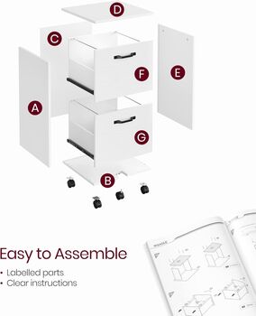 Industrial Mobile Filing Cabinet With Two Drawers, 7 of 8