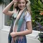 Teal Tartan Print Scarf, thumbnail 1 of 3