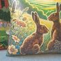 Countryside Hare Print Cushion, Nature Inspired Decor, thumbnail 6 of 7