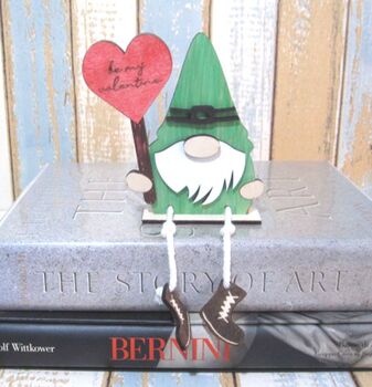 Valentine Gnome People Wooden Card, 3 of 6